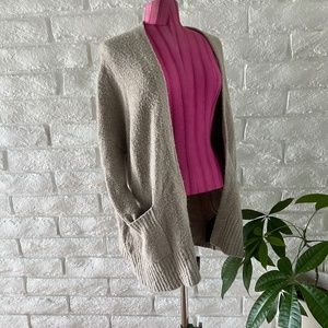Zara Knit Oversized Taupe Open Cardigan Sz Small
